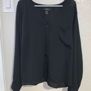 Black Button Up forever 21 Top